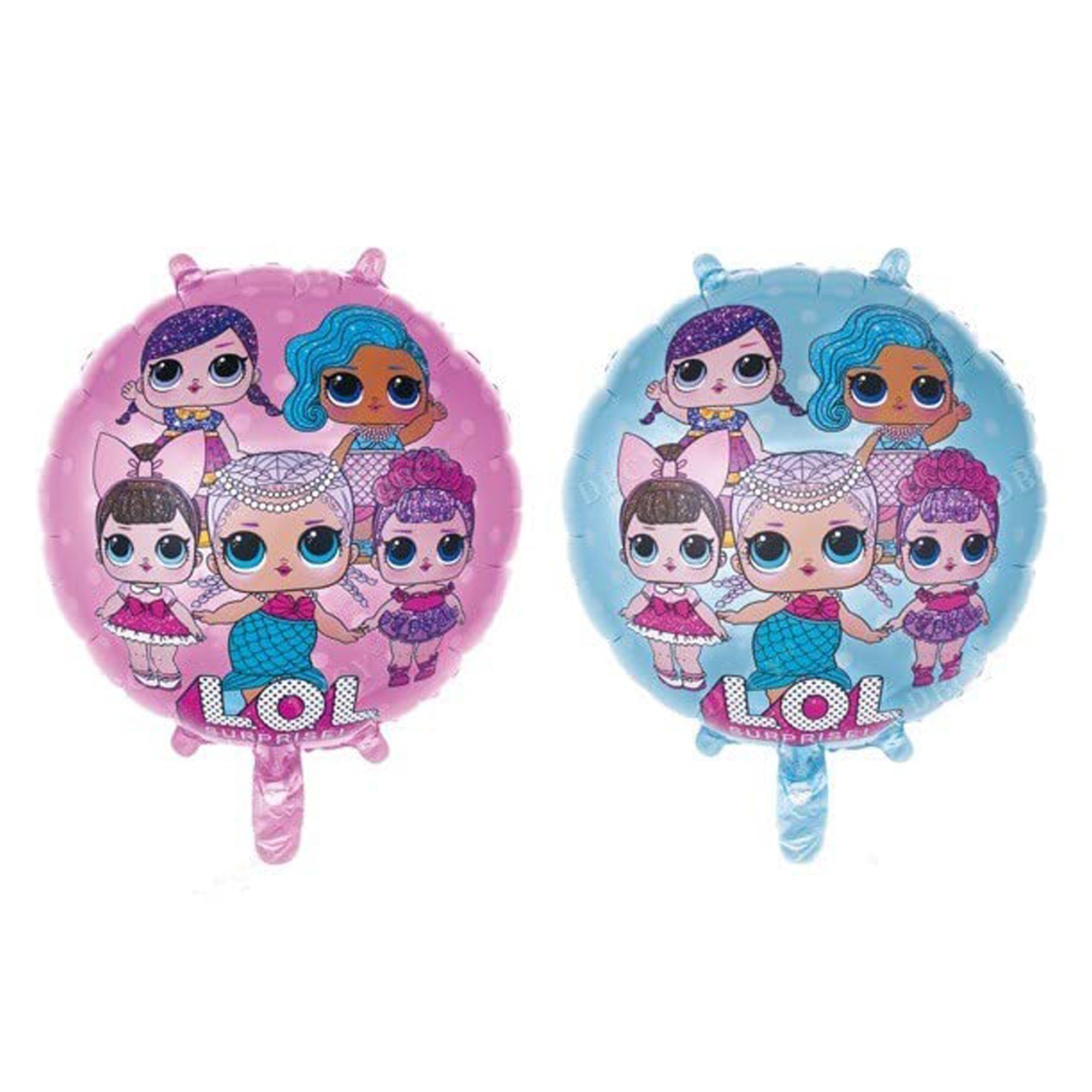 Pink and blue lol theme balloon
