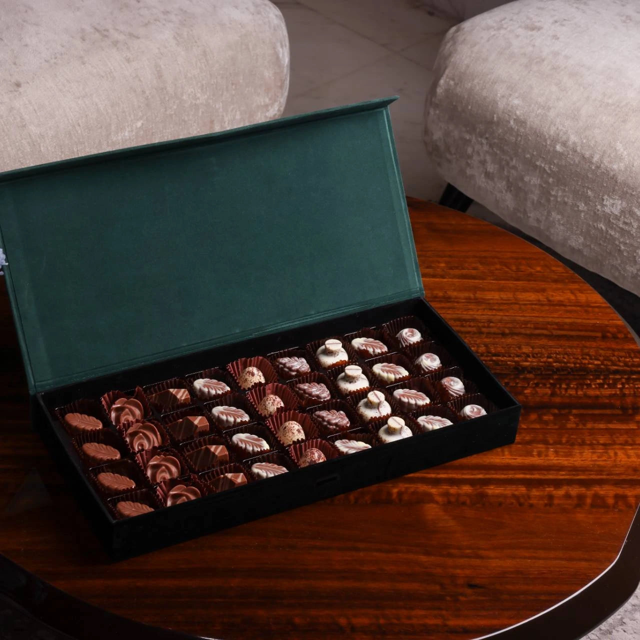 Green velvet Belgian Chocolate Box