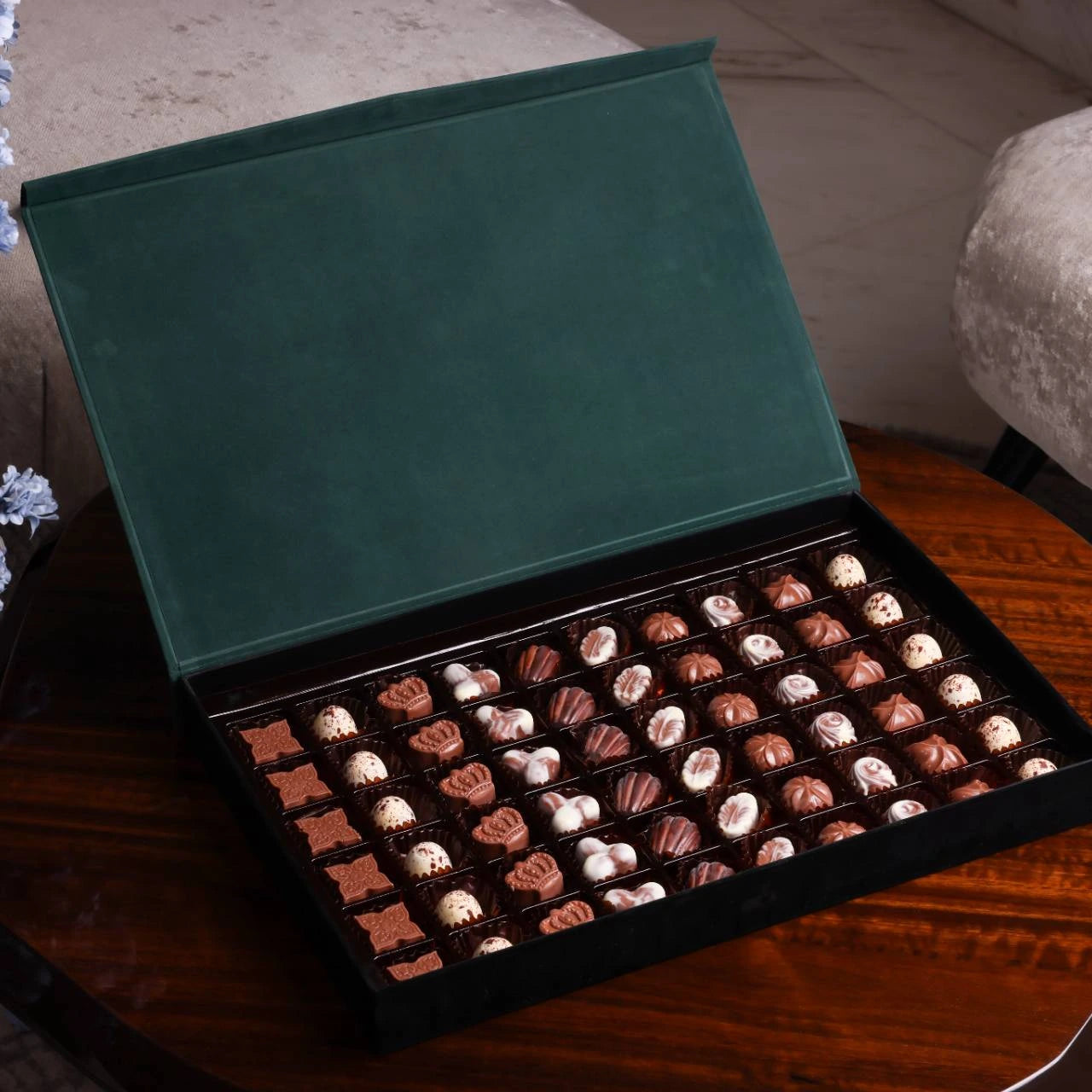 Green Velvet Belgium Chocolate Box L