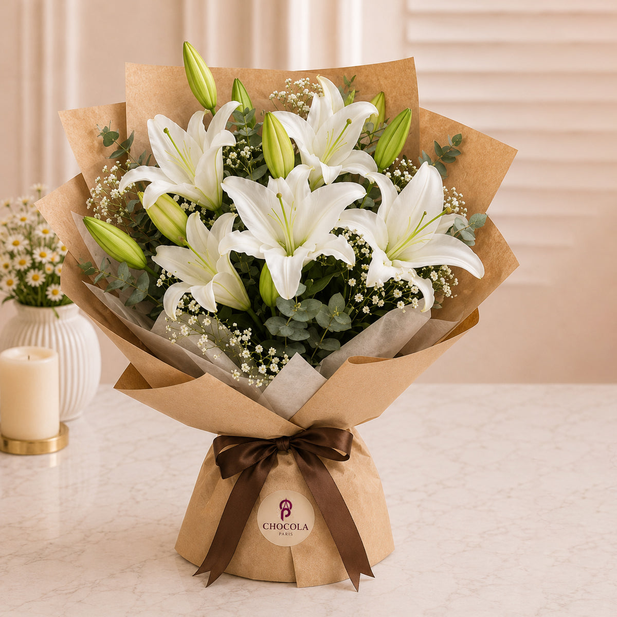 Pure White Lily Grace Bouquet