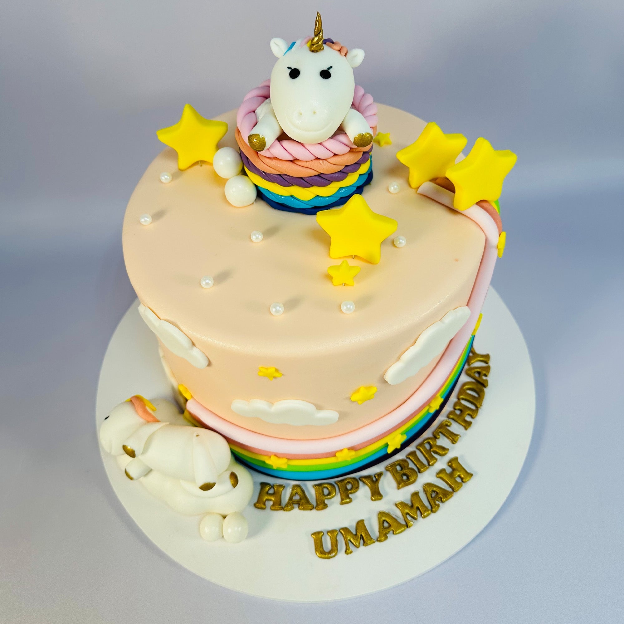 Cute Unicorn Rainbow Cake