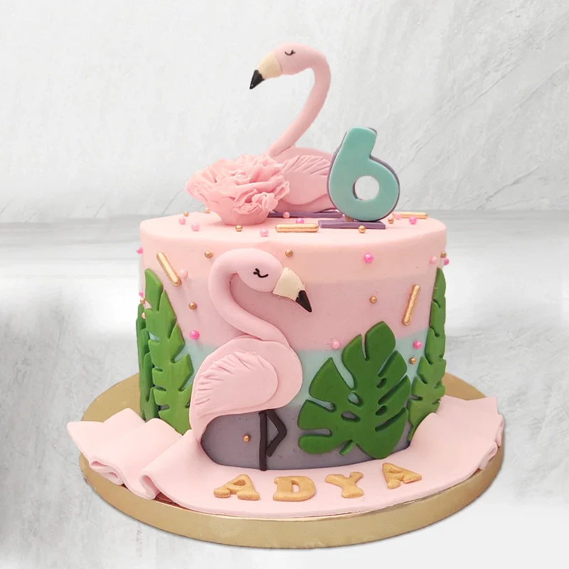 Fondant Flamingo Birthday Cake