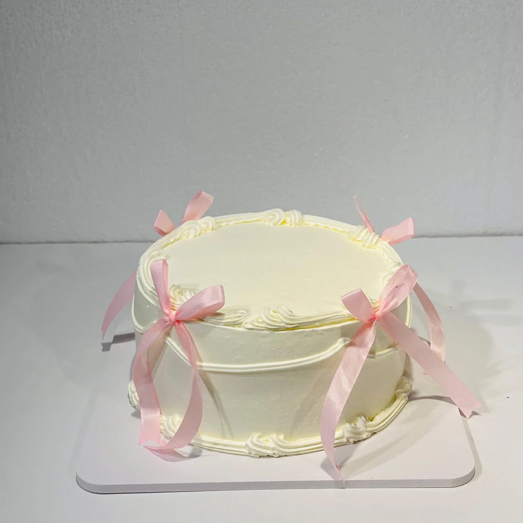 Pink Ribbon Luxe white Cake