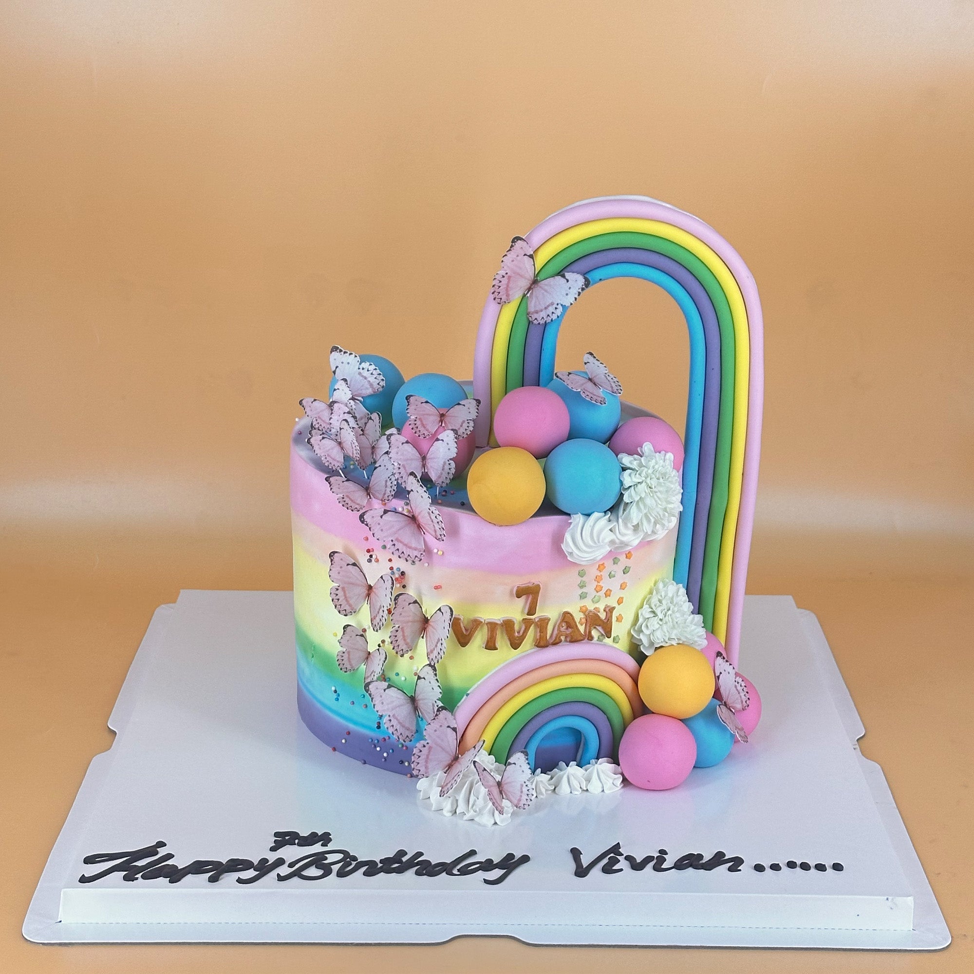 Enchanted Rainbow and Butterfly Cake