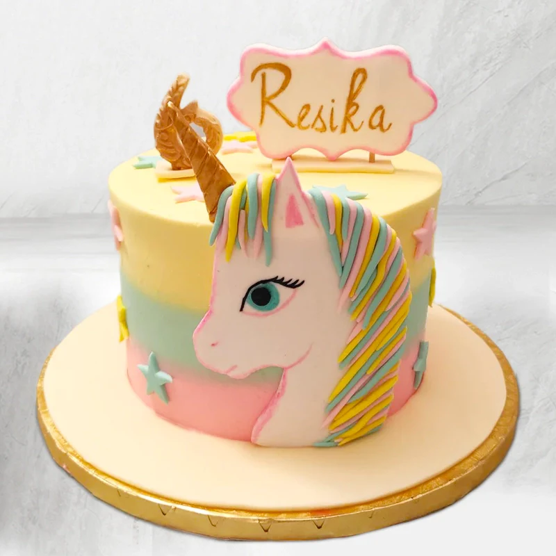 Smooth Colorful Unicorn Cake