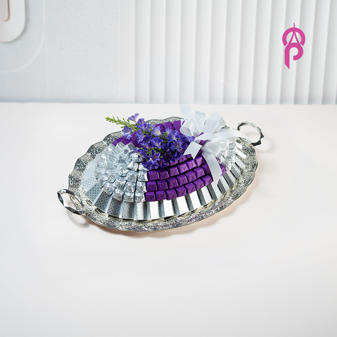 Belgian Chocolate Silver color Tray