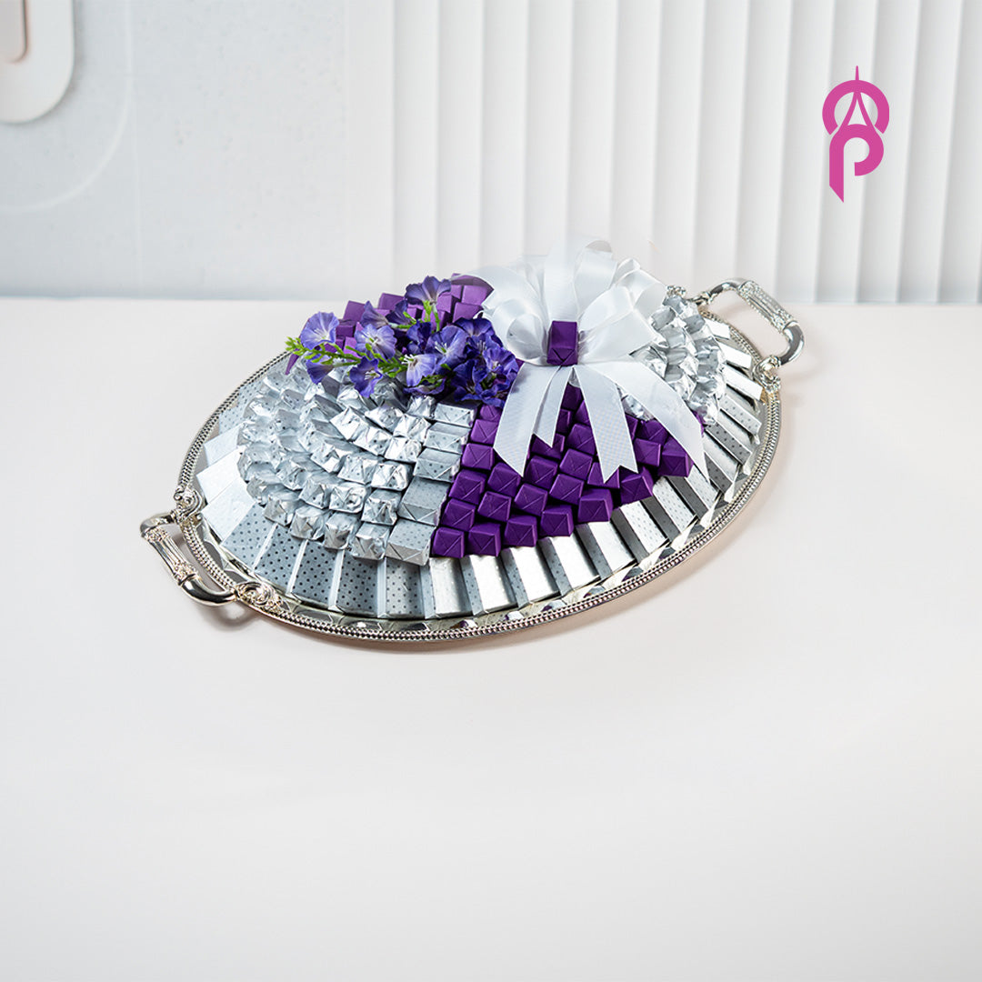 Belgian Chocolate Silver color Tray