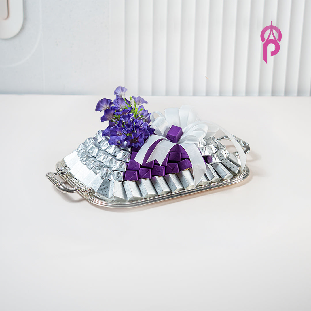Belgian Chocolate Silver Color Tray