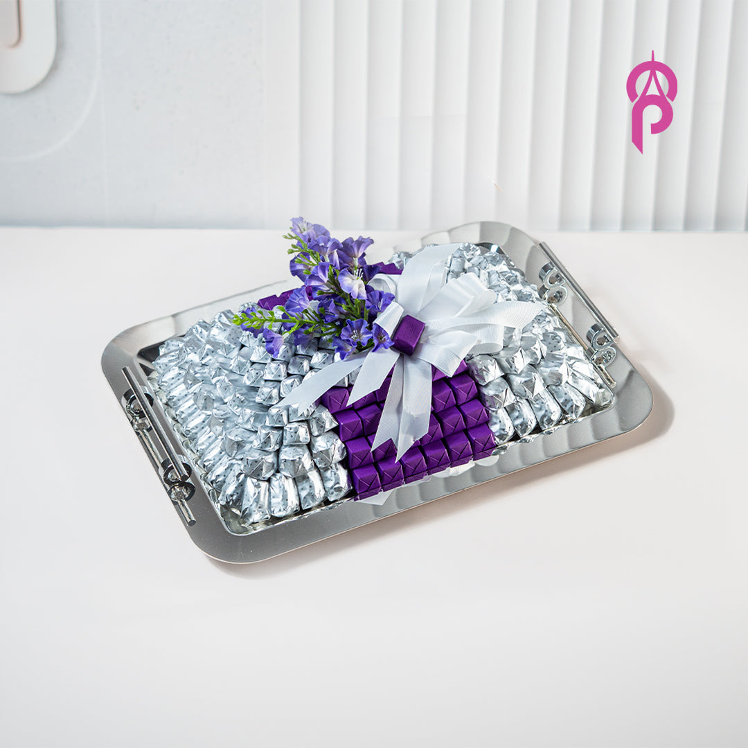 Belgian Chocolate Silver Color Tray