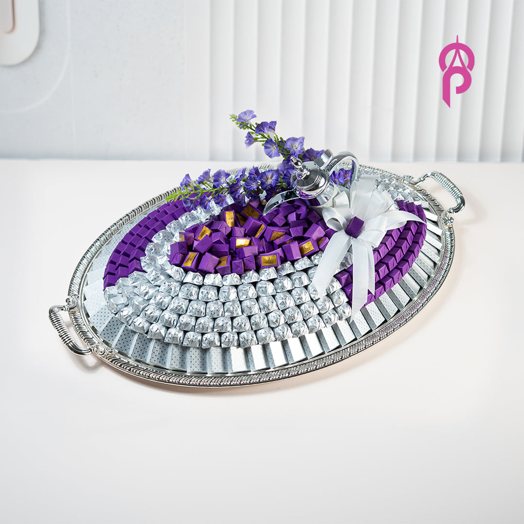 Belgian Chocolate Silver Color Tray