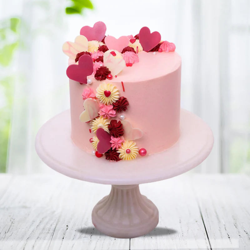 Lovely Pink Cake with Little Hearts in Qatar