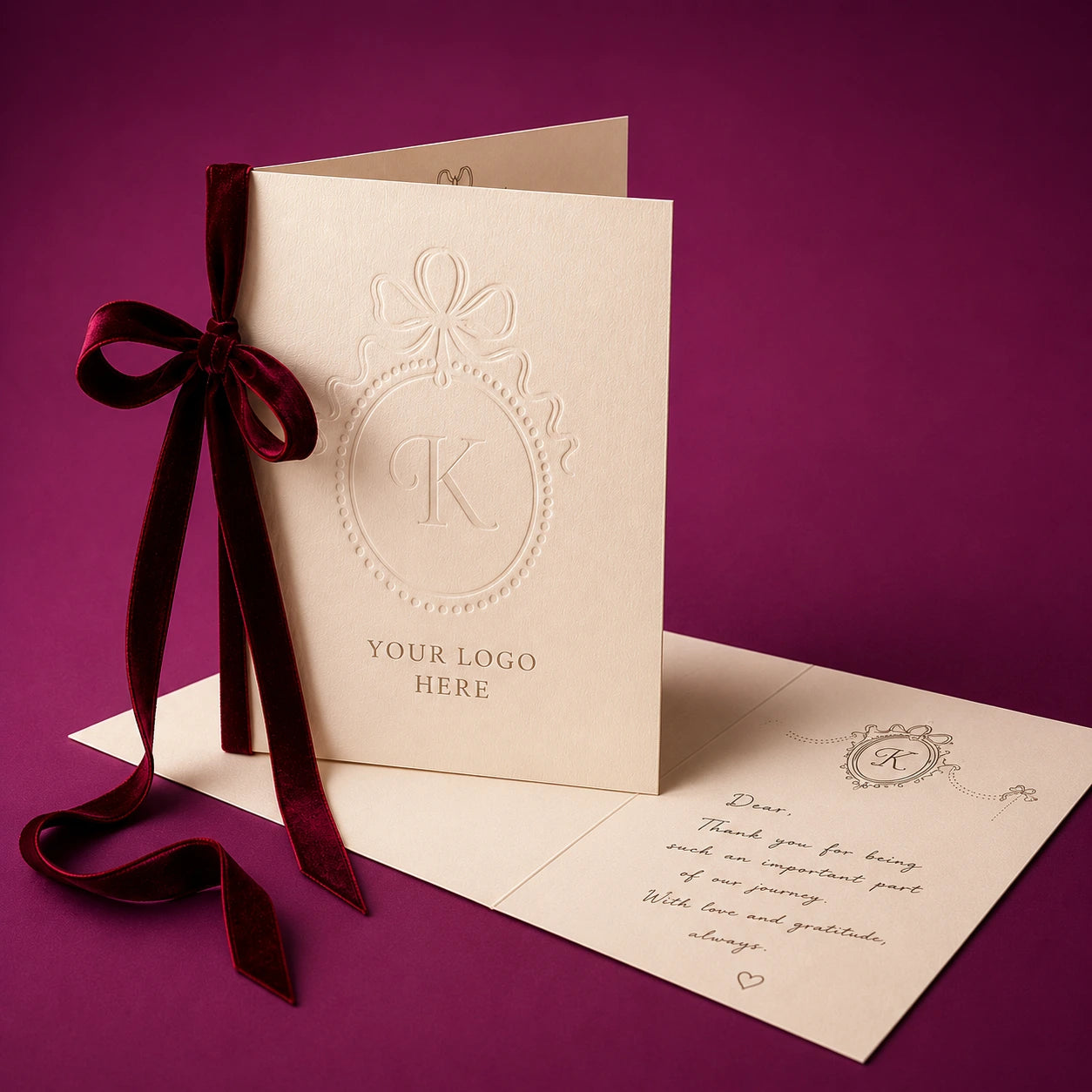 Bespoke Greeting Cards & Ribbon & Engraving Options