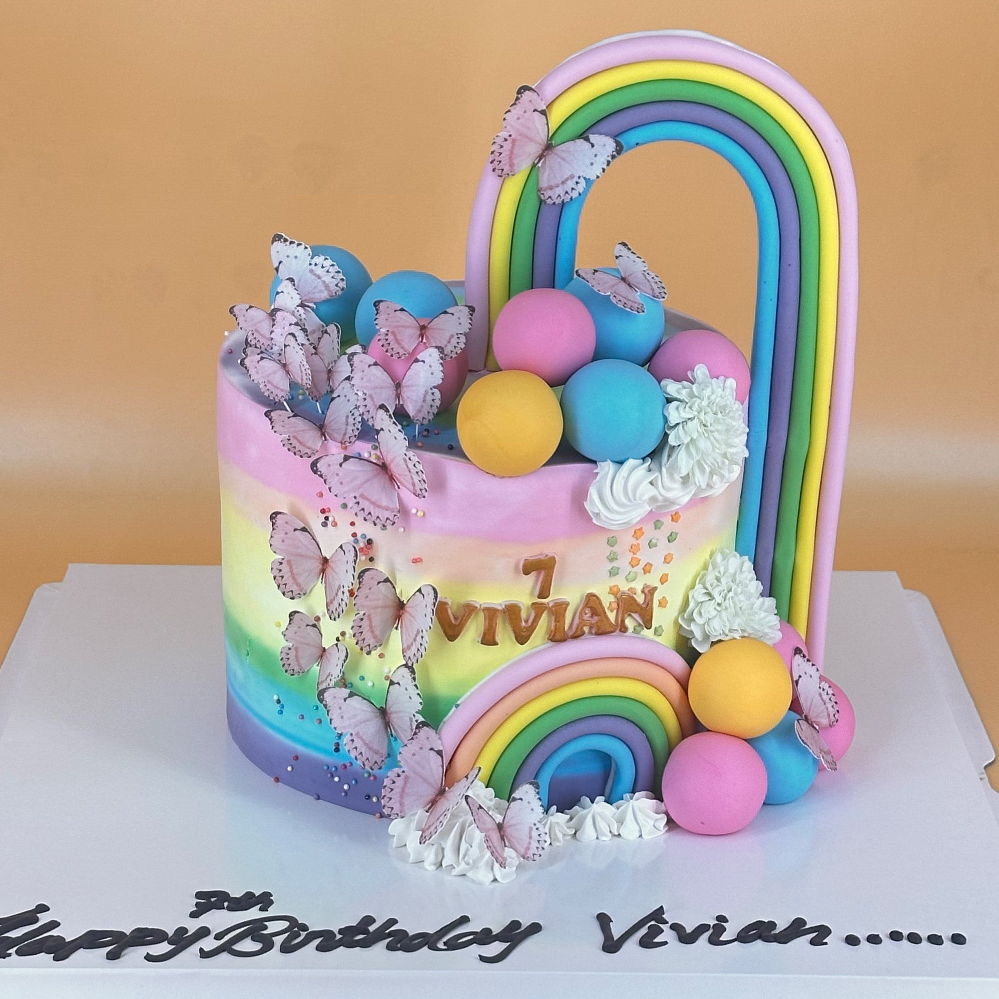 Enchanted Rainbow and Butterfly Cake