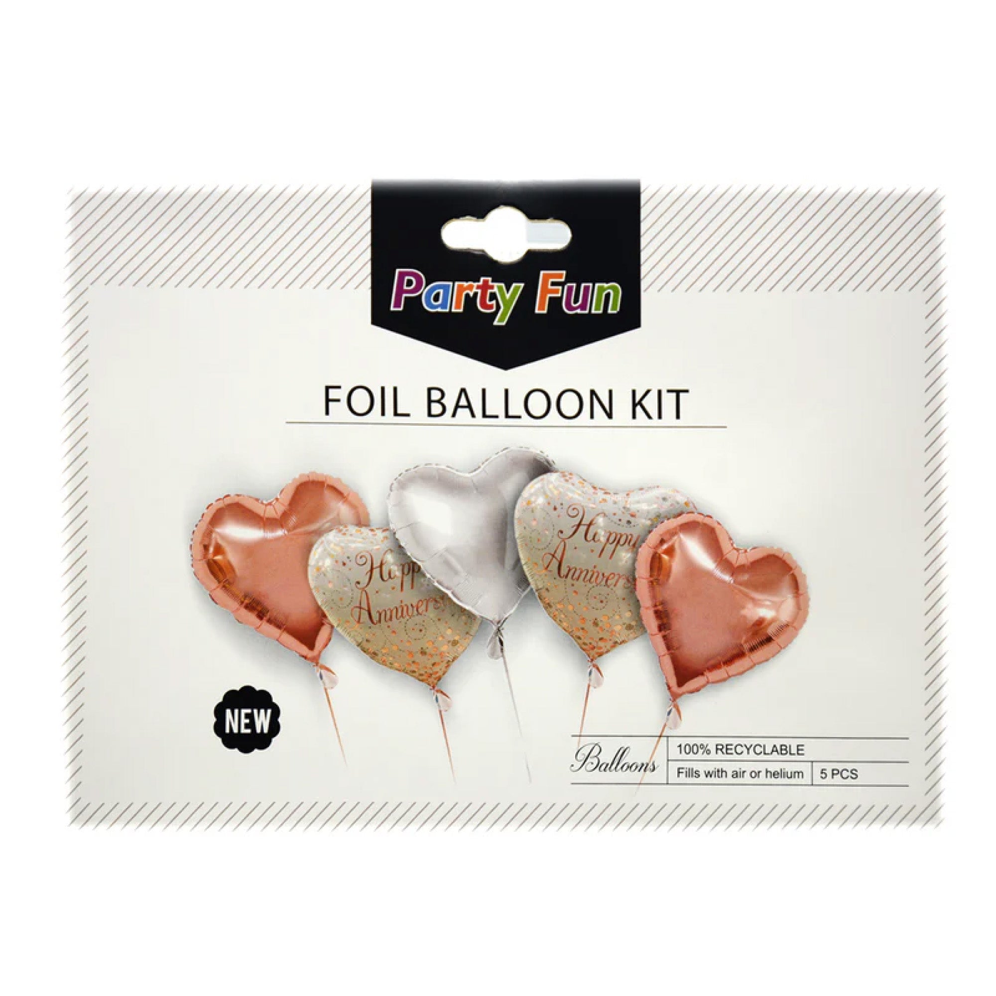 5 pcs heart shaped balloon set