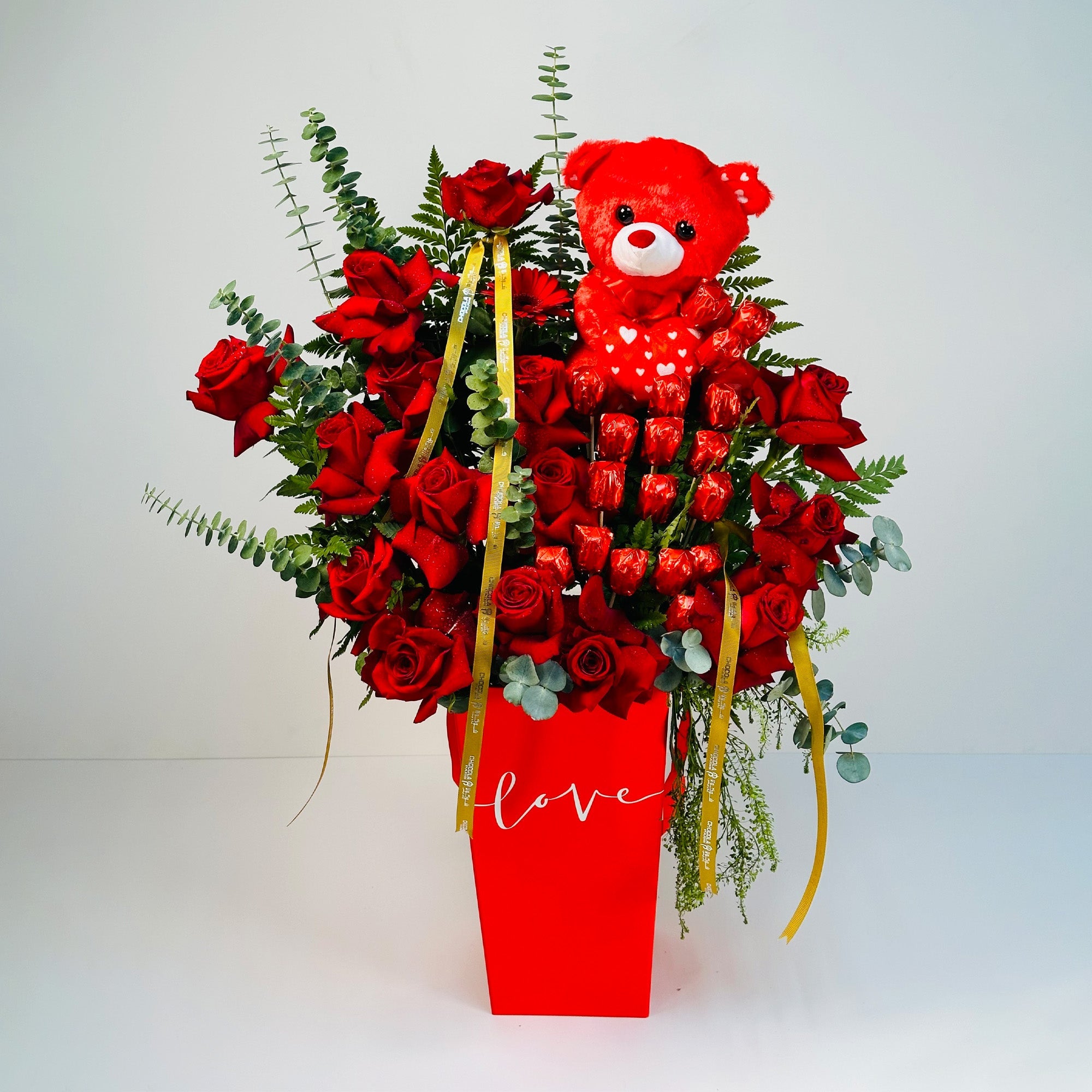 Blossoming Love with chocolate and Teddy Hugs