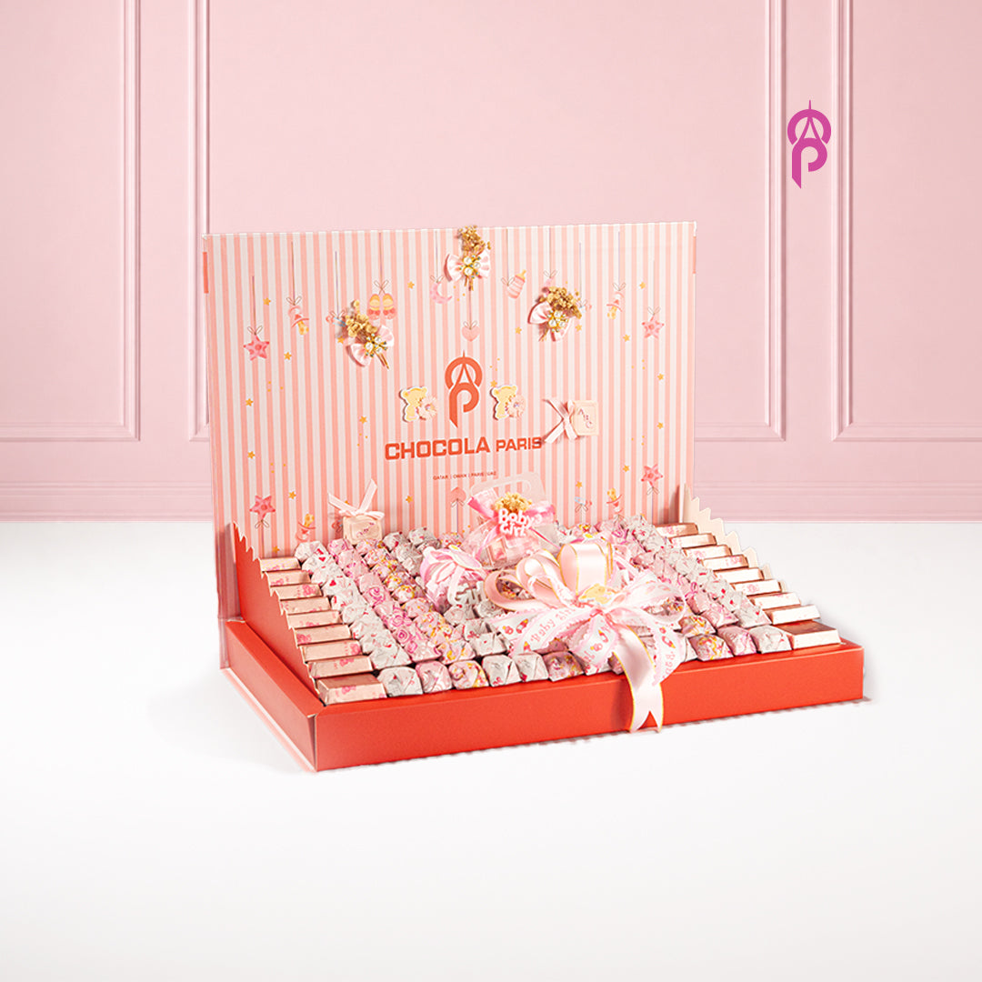 Baby Pink Premium Belgian Chocolate Hamper