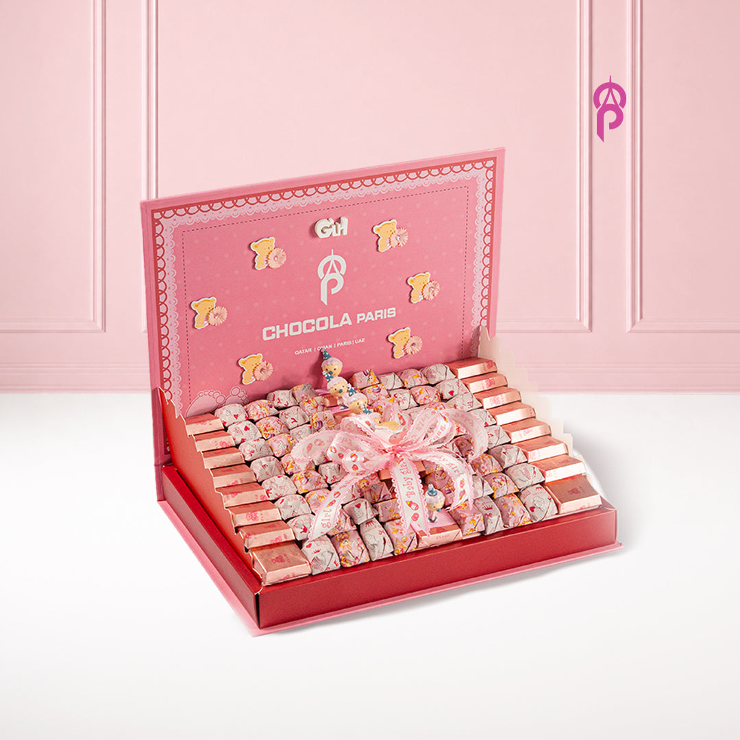 Baby Pink Premium Belgian Chocolate Hamper