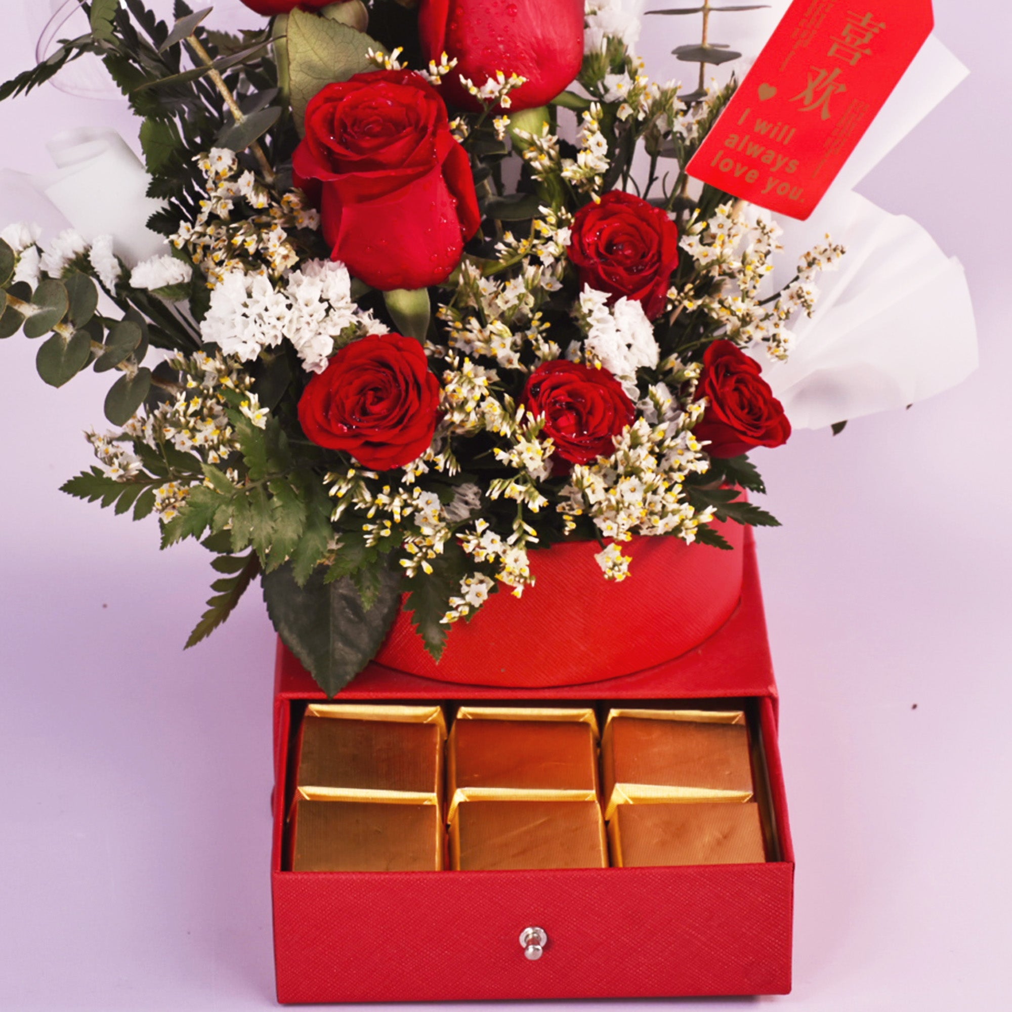 Red Bloom and Chocolate Treat