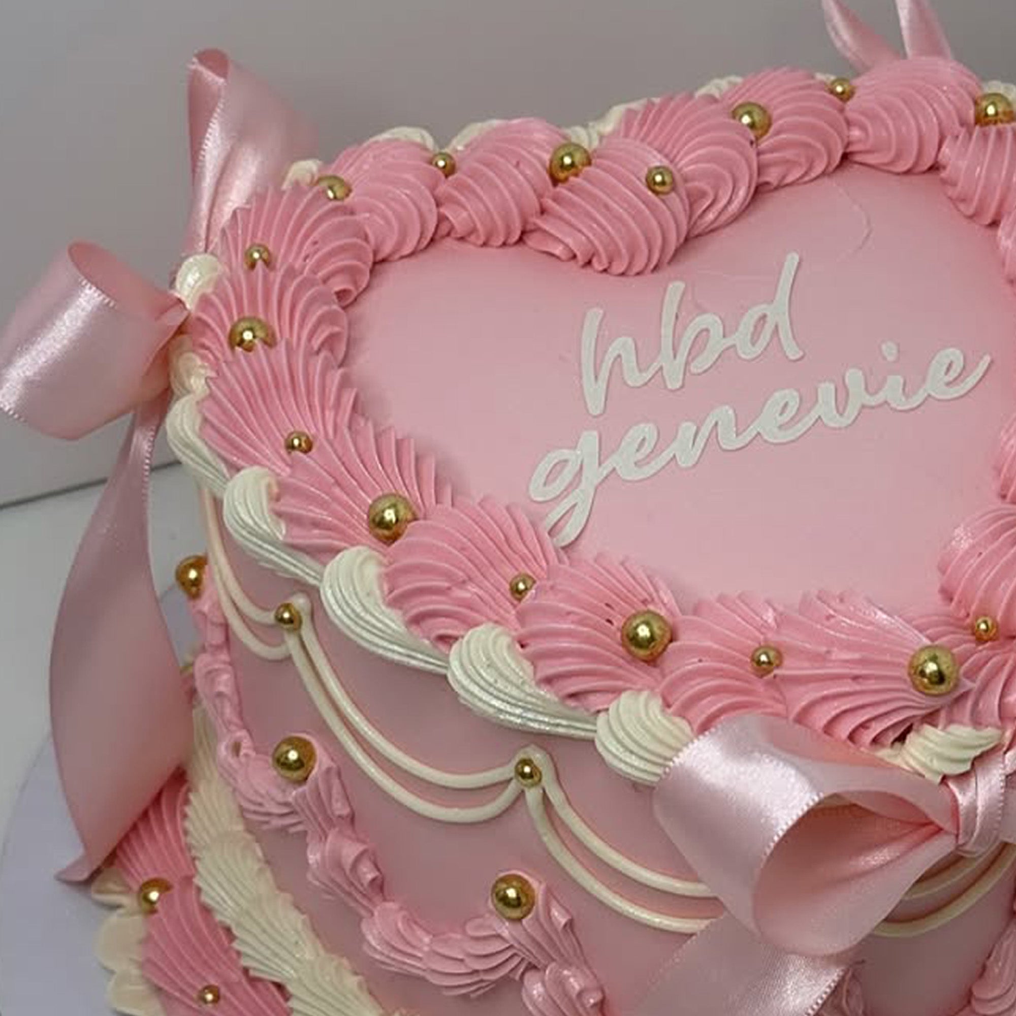 Pretty Pink Heart Cake