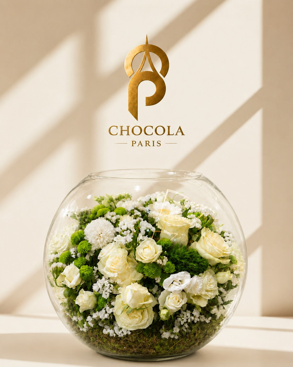 White roses fishbowl