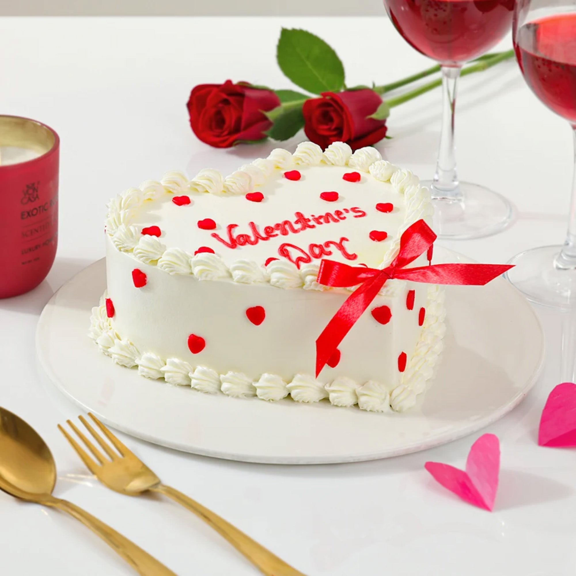 Pearls of Love Valentine's Cake