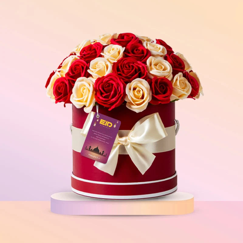 Red & White Rose bouquet Eid Special in Qatar